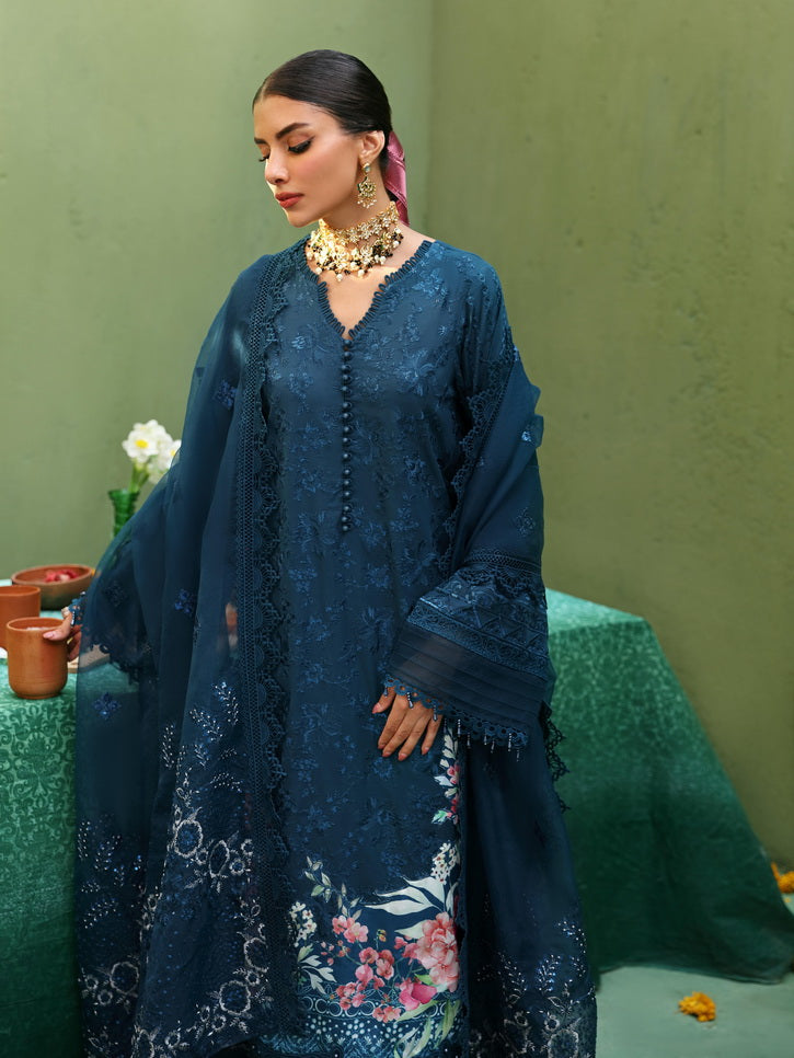 NUREH Mehmaan Nawazi Unstitched Embroidered Eid Lawn 3Pc Suit NDS-98