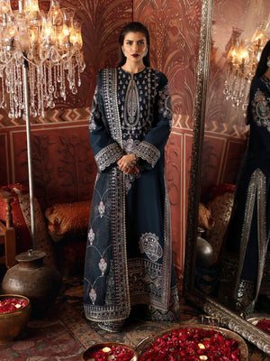 Afrozeh Divani Embroidered Raw Silk Unstitched 3Pc Suit AS-V2-01 Naghma