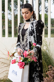 Zevk Flora Festive Embroidered Lawn Unstitched 3Pc Suit - Dusk