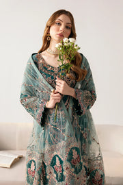 Ramsha Minhal Vol-11 Embroidered Organza Unstitched 3Pc Suit M-1101