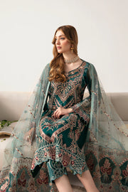 Ramsha Minhal Vol-11 Embroidered Organza Unstitched 3Pc Suit M-1101