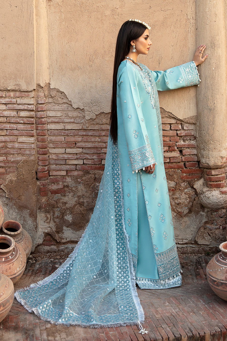 Singhar by Saad Shaikh Festive Unstitched Raw Silk 3Pc Suit - ZAHRA