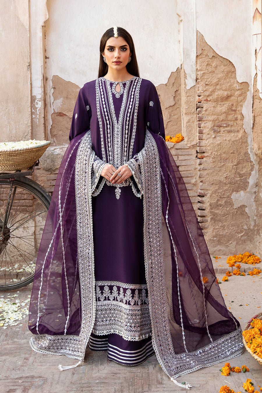 Singhar by Saad Shaikh Festive Unstitched Raw Silk 3Pc Suit - RAJKHUMARI