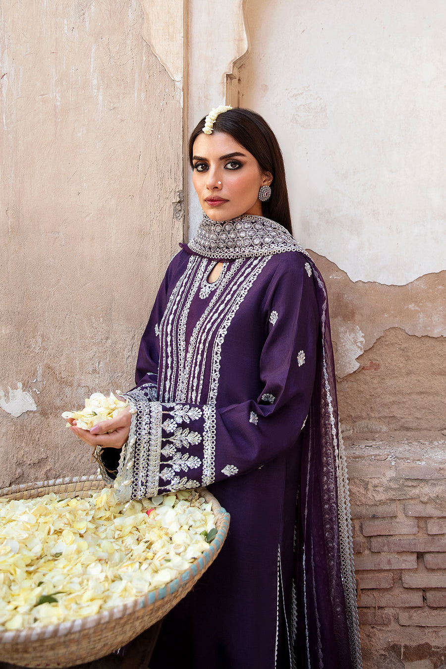 Singhar by Saad Shaikh Festive Unstitched Raw Silk 3Pc Suit - RAJKHUMARI