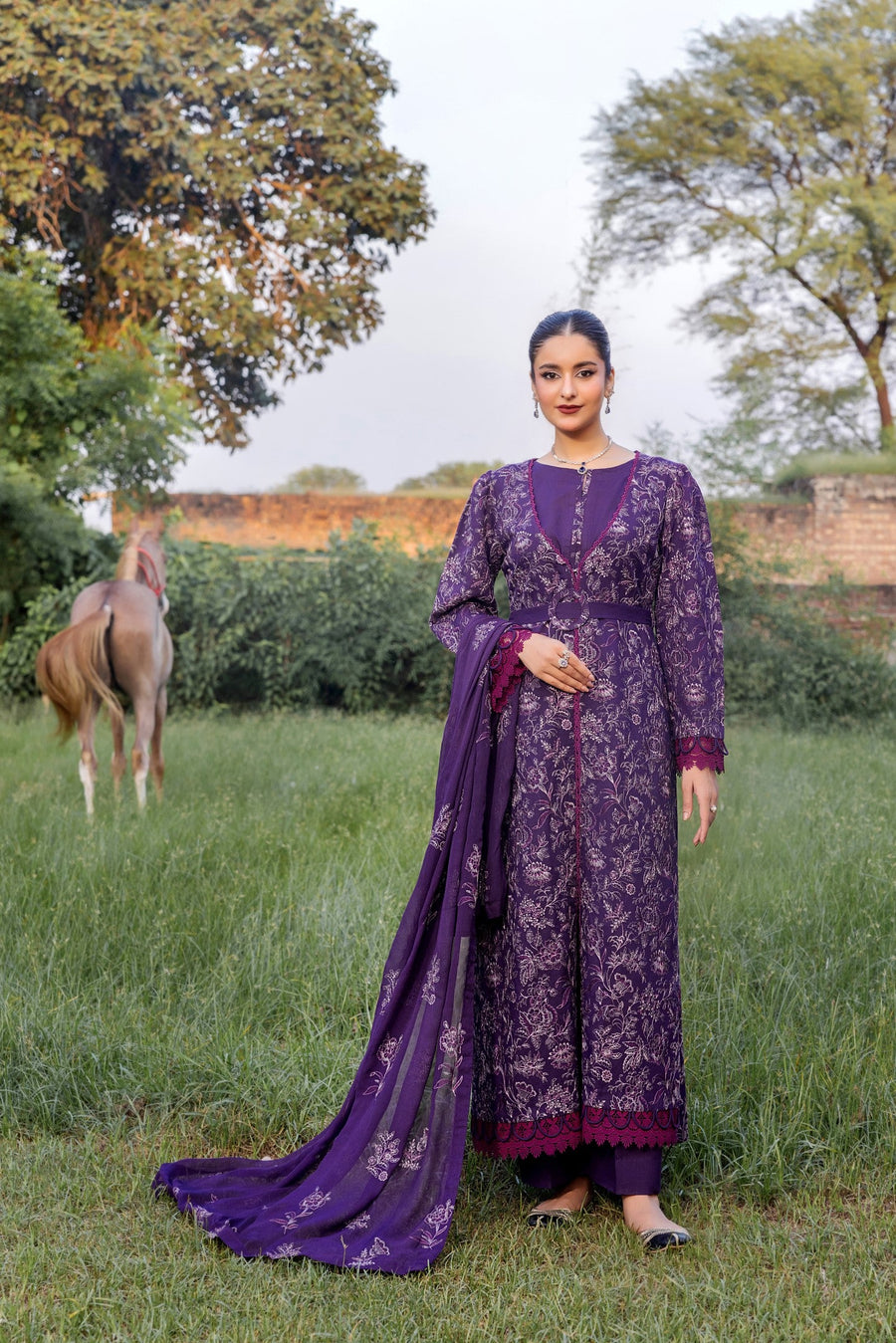 Suroor by Safwa Embroidered Karandi Unstitched 3Pc Suit SUR-18
