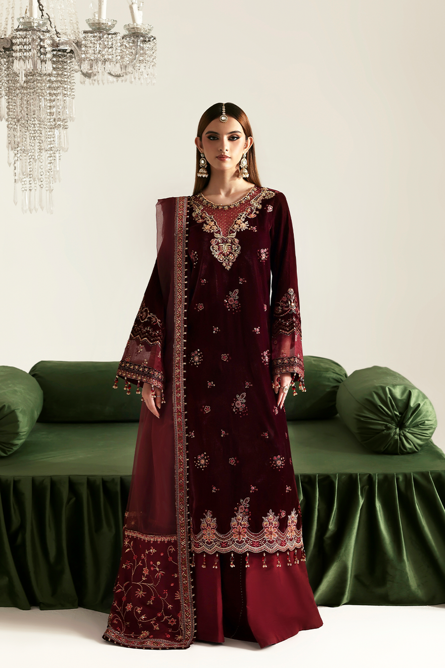 maroon velvet