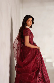 Zarif Muse Thread Embroidered Organza Unstitched 3Pc Suit ZE-MT-01 Sheen