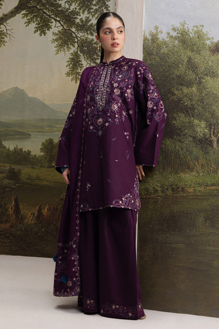 Coco Zara Shahjahan Embroidered Karandi Unstitched 3Pc D-5A SHAB