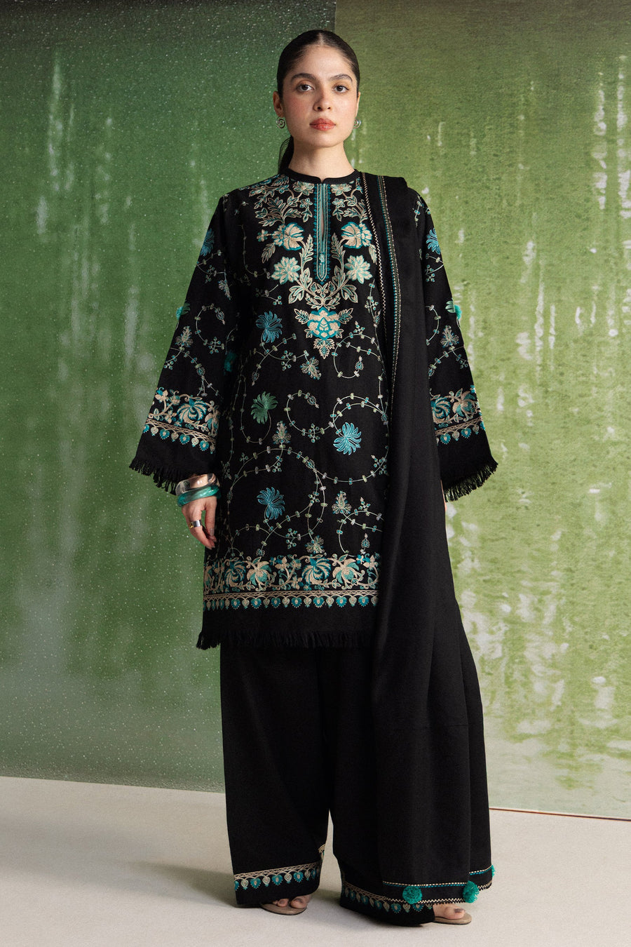 Coco Zara Shahjahan Embroidered Karandi Unstitched 3Pc D-7B TABASSUM