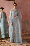 Tara by Sardinia Embroidered Organza Unstitched 3Pc Suit - Azure