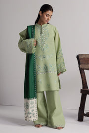 Coco Zara Shahjahan Embroidered Khaddar Unstitched 3Pc D-4B NEELAM