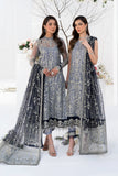 Zarif La Celeste Unstitched Embroidered Organza 3Pc Suit ZLC 05 ASH GREY