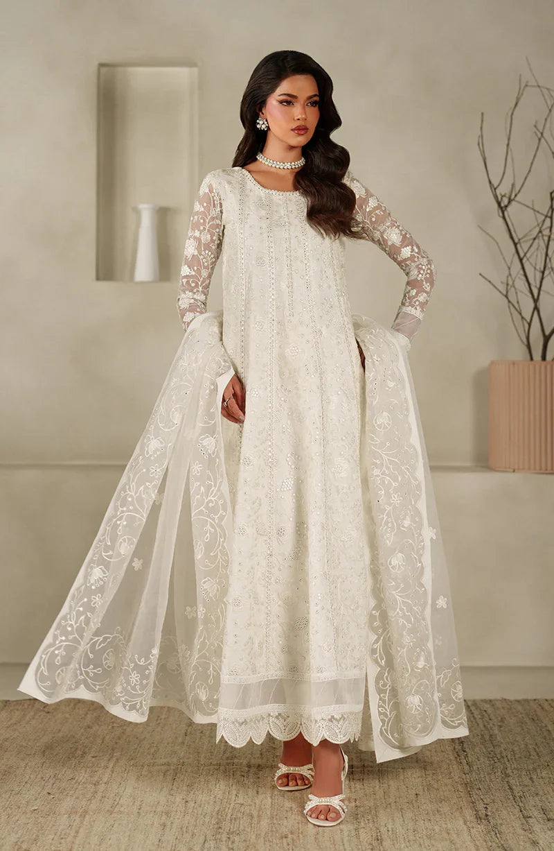 Zarif Muse Thread Embroidered Organza Unstitched 3Pc Suit ZE-MT-03 Sahil