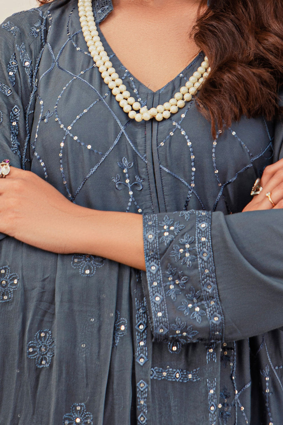 GVS-01 - SAFWA GLAM EMBROIDERED 3-PIECE COLLECTION VOL 01