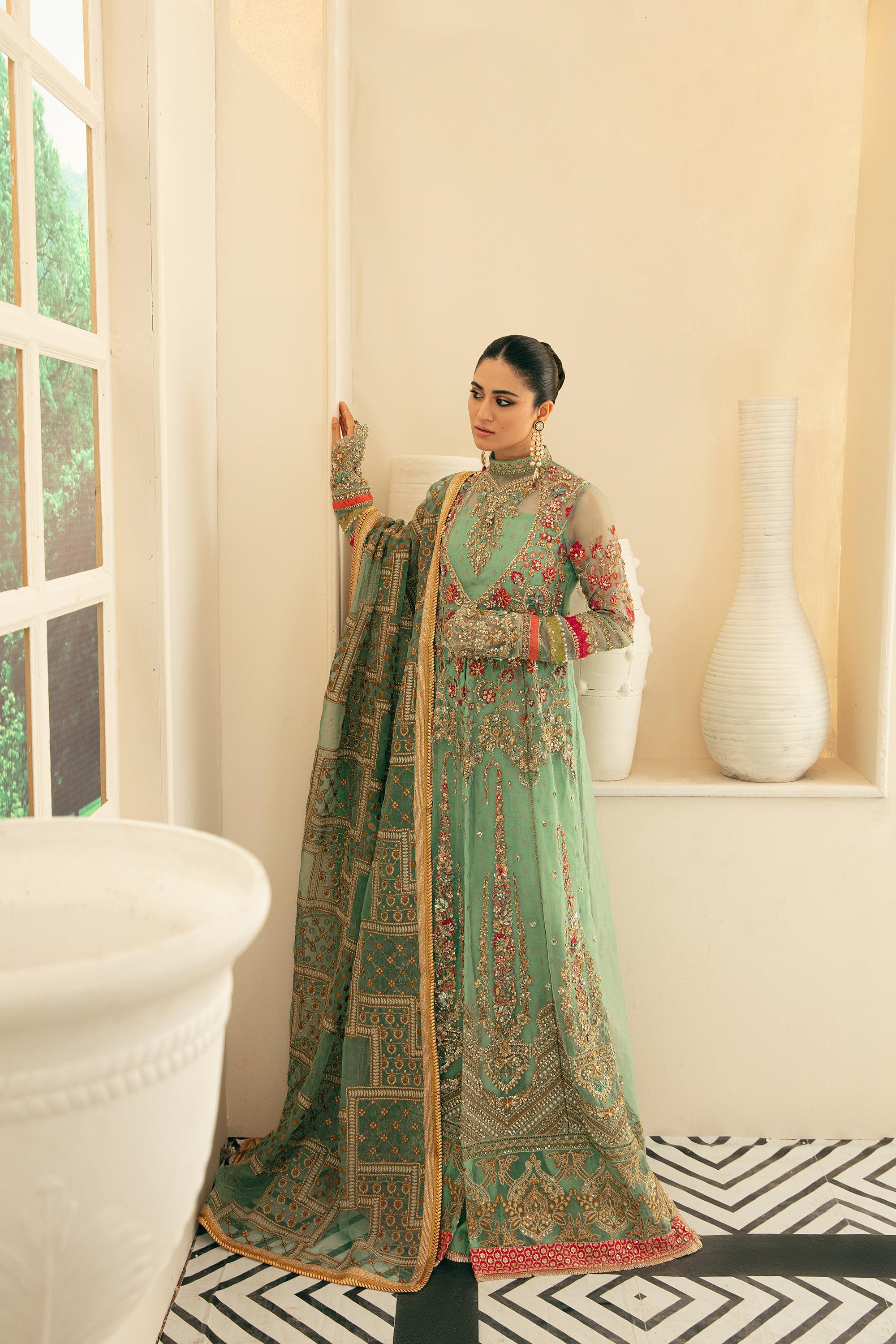EZRA Luxury Wedding Hand Embellished Net Unstitched 3Pc Suit WD22-04 M EZRA Luxury Wedding Hand Embellished Net Unstitched 3Pc Suit WD22-04 M