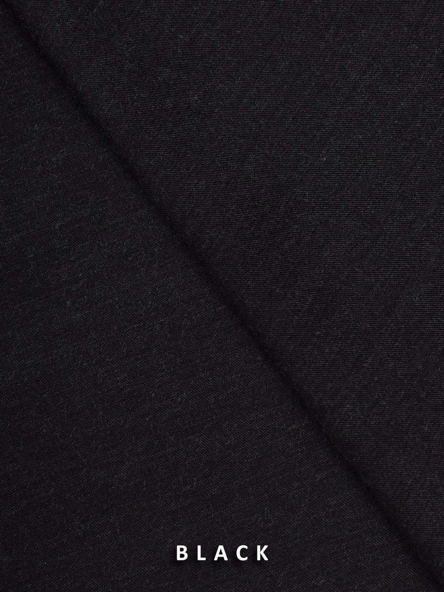 Luxury by edenrobe Men's Unstitched Blended Fabric Suit - Black