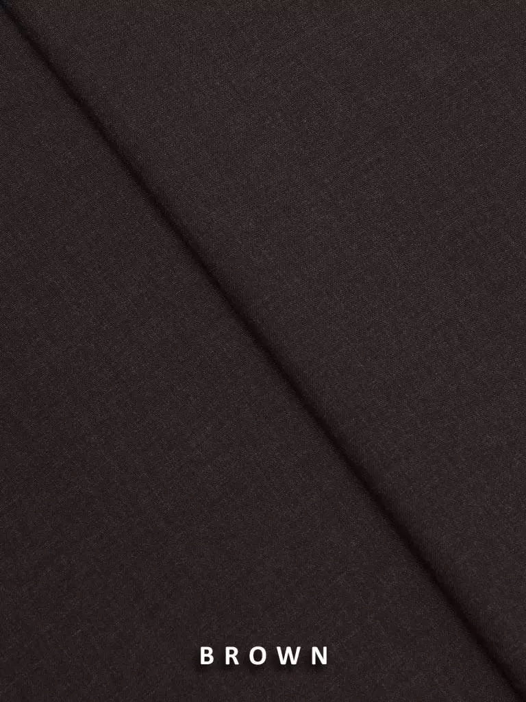 Victor by edenrobe Men's Unstitched Blended Fabric Suit - Brown