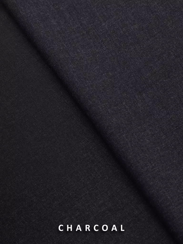 Victor by edenrobe Men's Unstitched Blended Fabric Suit - Charcoal