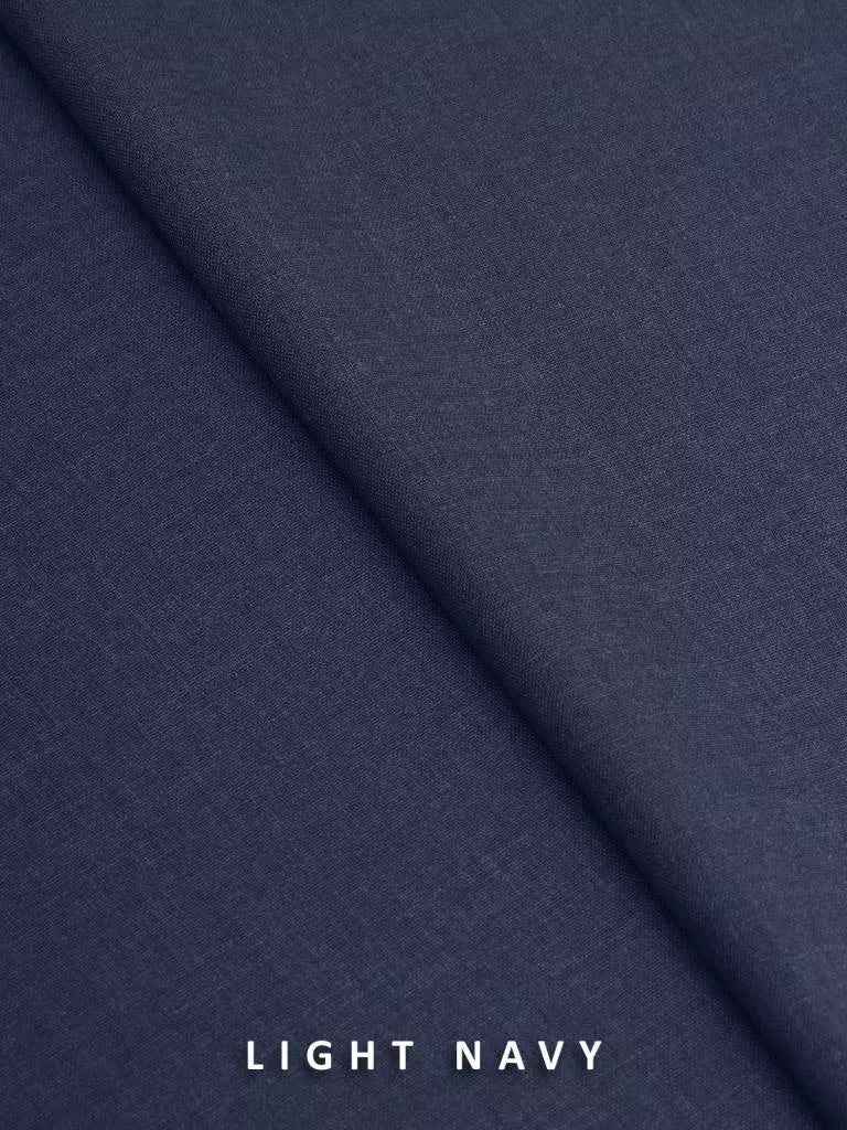 Victor by edenrobe Men's Unstitched Blended Fabric Suit - Light Navy