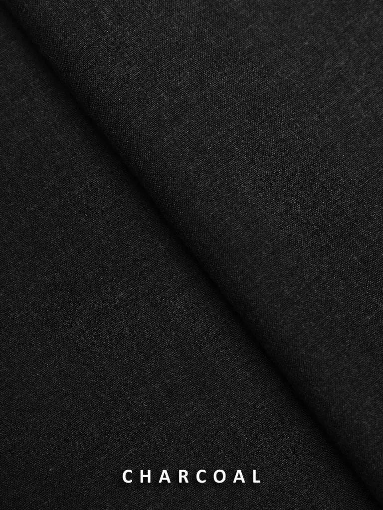 Prime by edenrobe Men's Unstitched Blended Fabric Suit - Charcoal