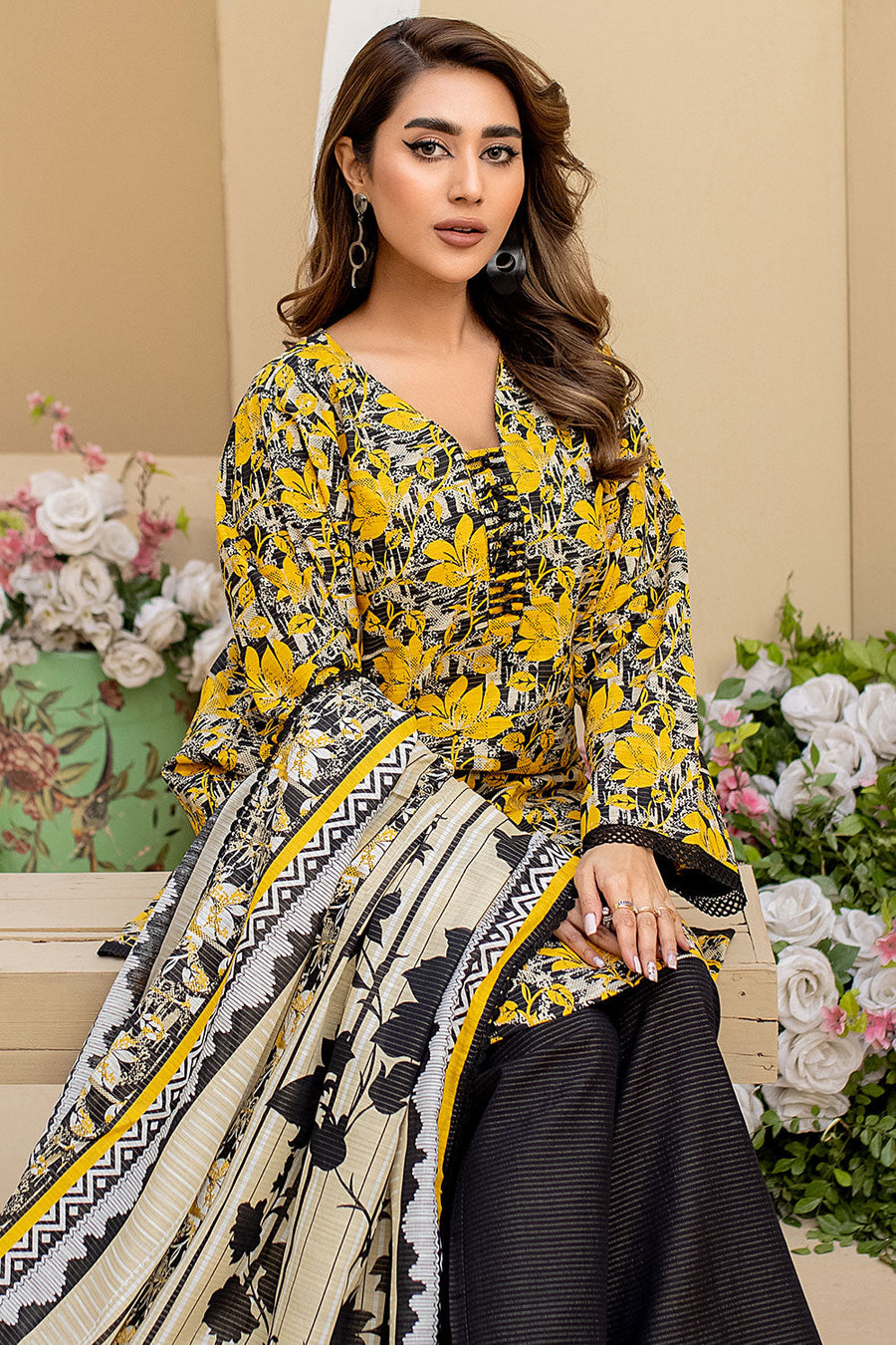 ASK-06 - SAFWA AMORA MASURI KHADDAR 3 PIECE COLLECTION