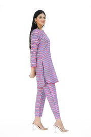 Safwa Printed Lawn Pret 2Pc Suit (Shirt/Trouser) 2301-02
