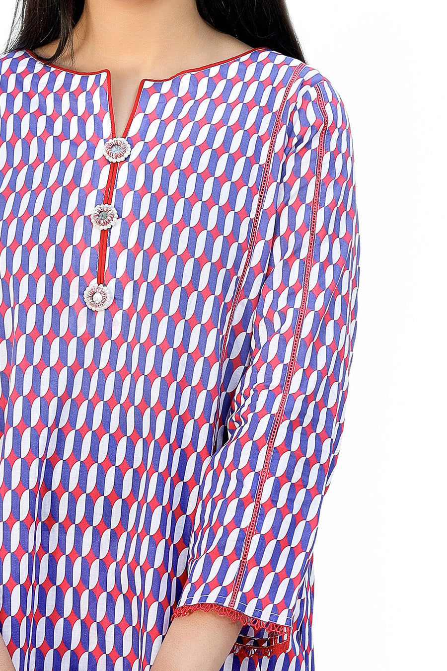 Safwa Printed Lawn Pret 2Pc Suit (Shirt/Trouser) 2301-02