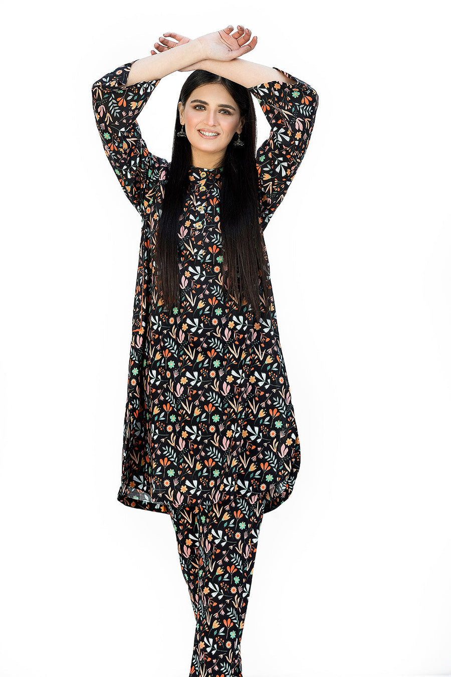 Safwa Printed Lawn Pret 2Pc Suit (Shirt/Trouser) 2301-05