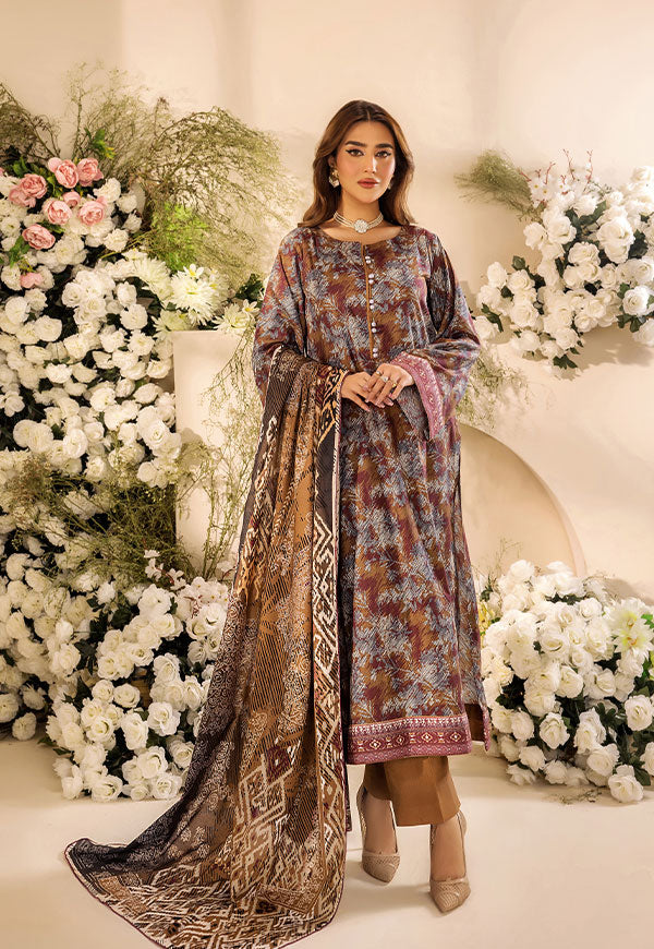 Koka by Safwa Digital Printed Doria Cambric Unstitched 3Pc Suit KOK-16