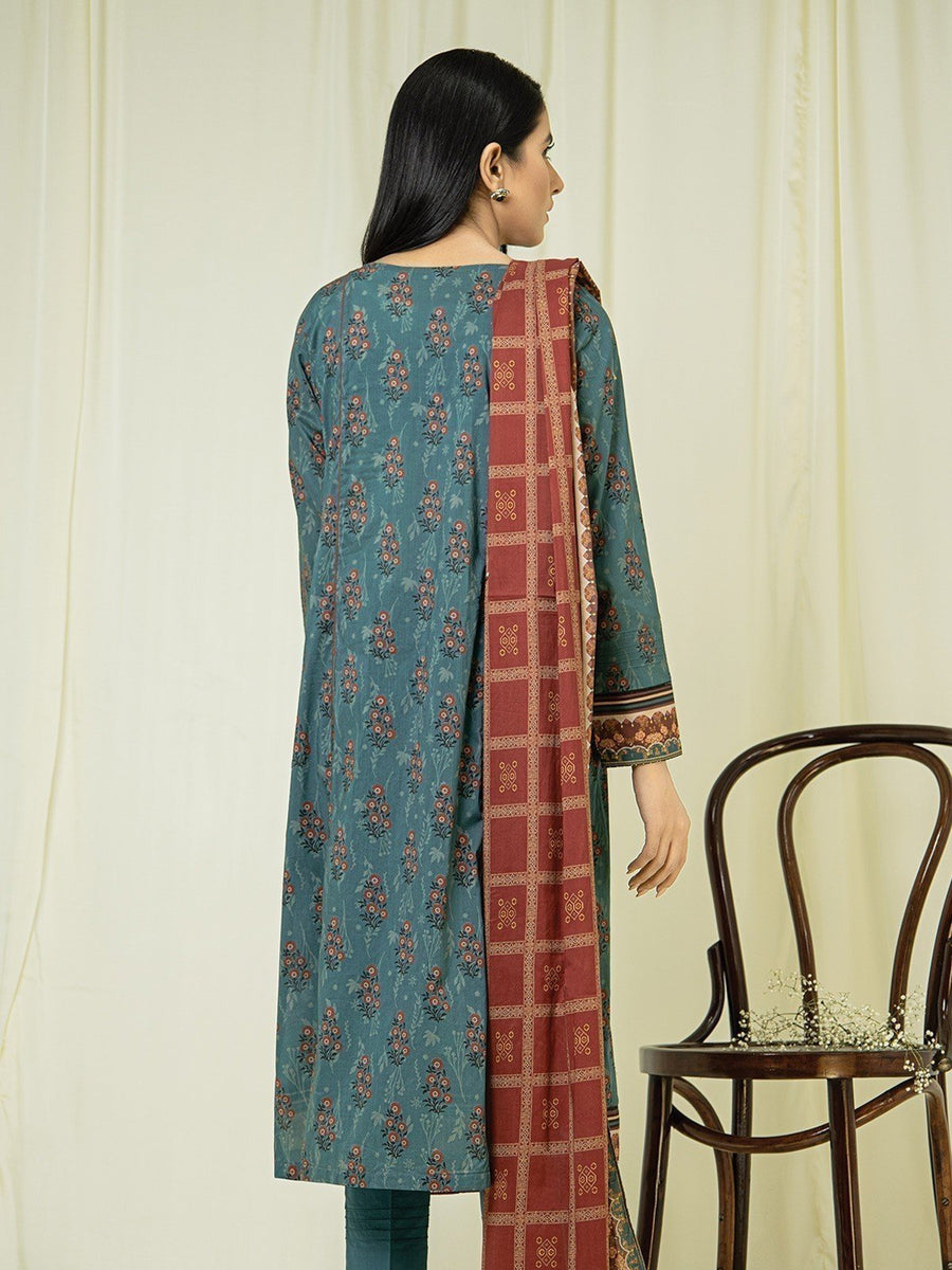 edenrobe Allure Lawn Unstitched Printed 3Pc Suit EWU23A1-26021