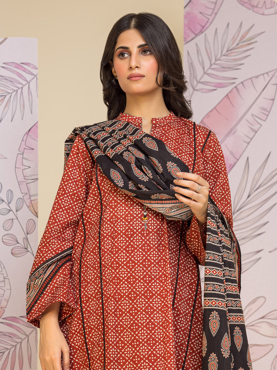 edenrobe Allure Lawn Unstitched Printed 3Pc Suit EWU24A1-26249-3P