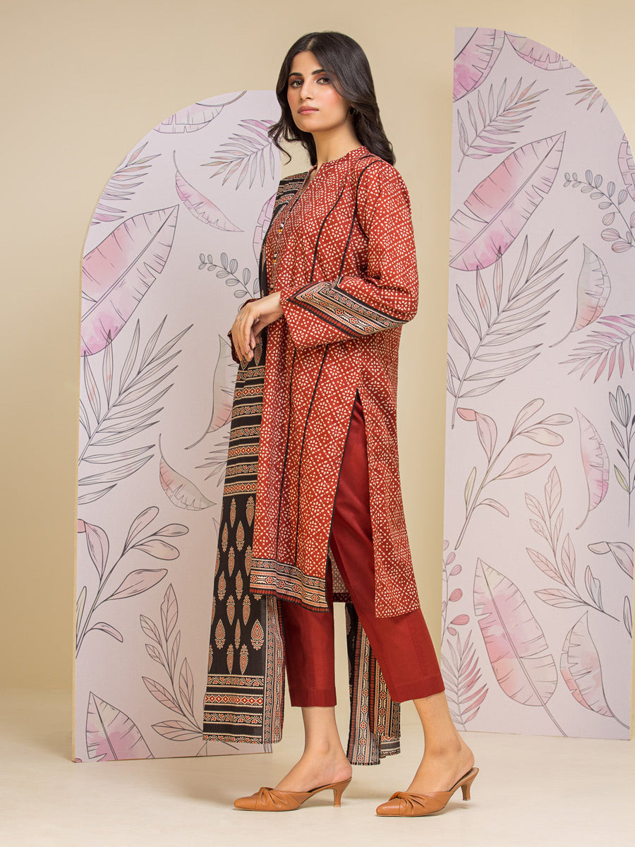 edenrobe Allure Lawn Unstitched Printed 3Pc Suit EWU24A1-26249-3P