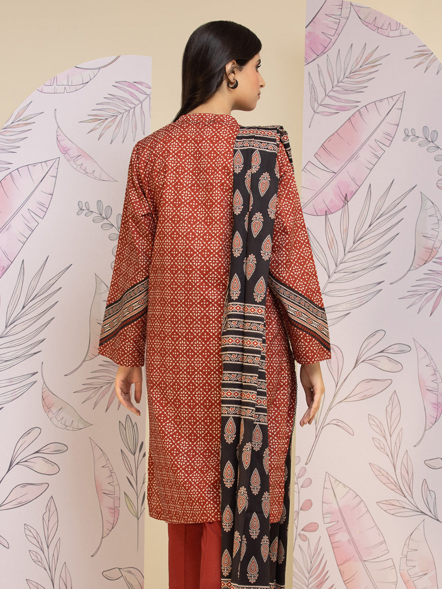 edenrobe Allure Lawn Unstitched Printed 3Pc Suit EWU24A1-26249-3P