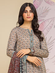 edenrobe Allure Lawn Unstitched Printed 3Pc Suit EWU24A1-26461-3P
