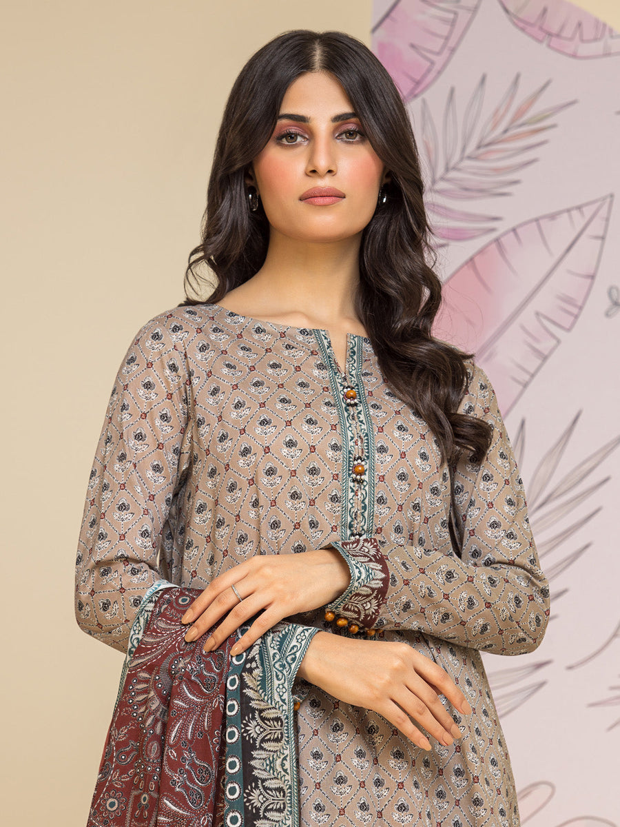 edenrobe Allure Lawn Unstitched Printed 3Pc Suit EWU24A1-26461-3P