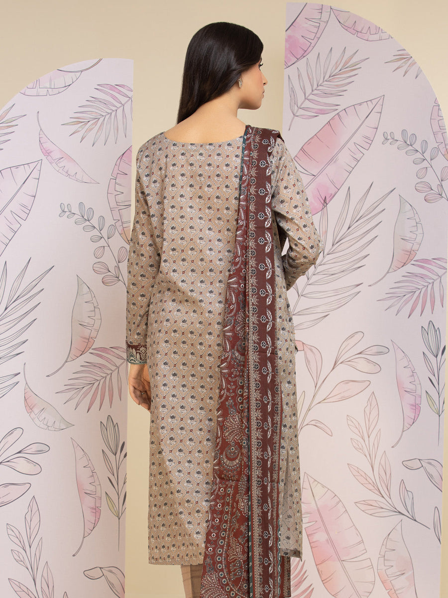 edenrobe Allure Lawn Unstitched Printed 3Pc Suit EWU24A1-26461-3P