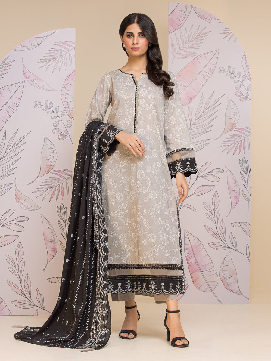 edenrobe Allure Lawn Unstitched Printed 3Pc Suit EWU24A1-28018-3P