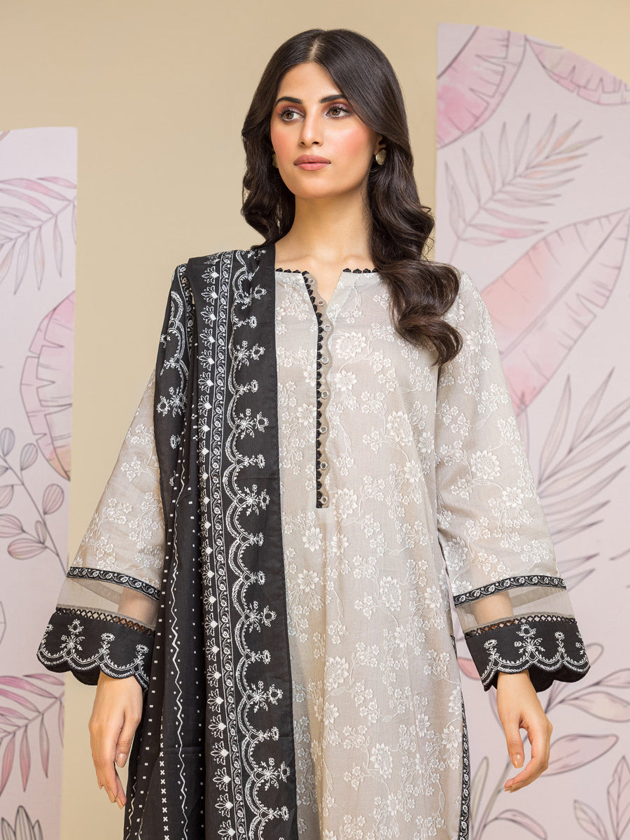 edenrobe Allure Lawn Unstitched Printed 3Pc Suit EWU24A1-28018-3P