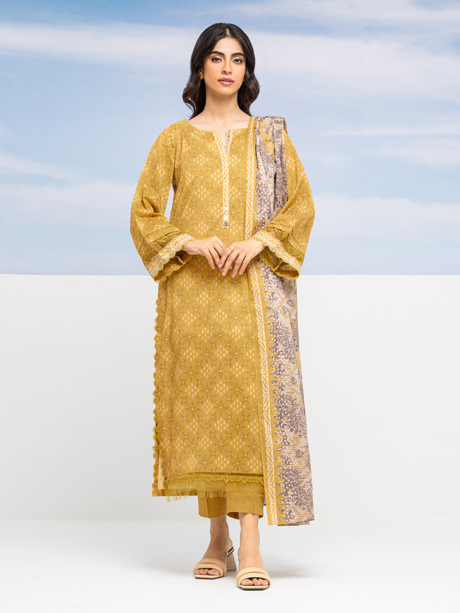 edenrobe Allure Lawn Unstitched Printed 3Pc Suit EWU24A1-28209-3P