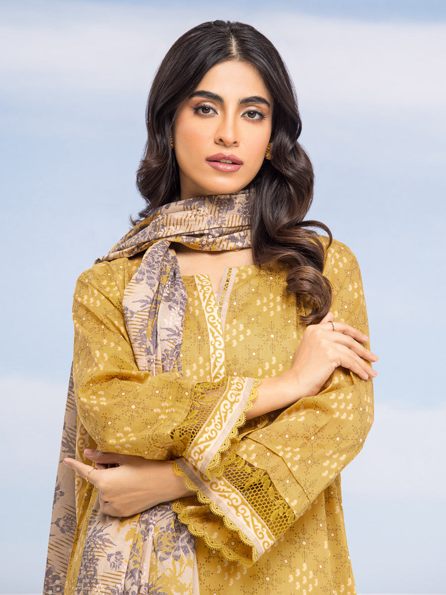 edenrobe Allure Lawn Unstitched Printed 3Pc Suit EWU24A1-28209-3P
