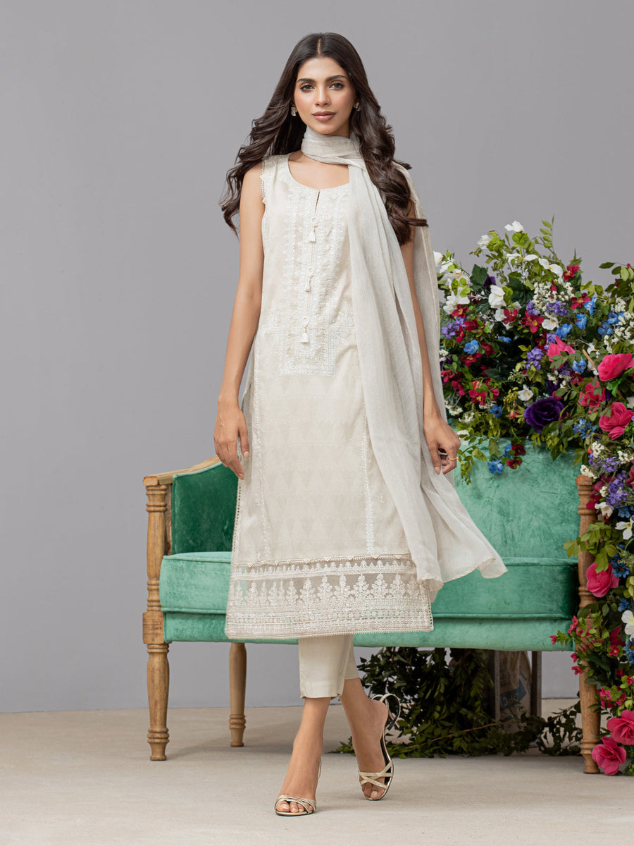 edenrobe Premium Embroidered Lawn Unstitched 3Pc Suit EWU22V1-26500