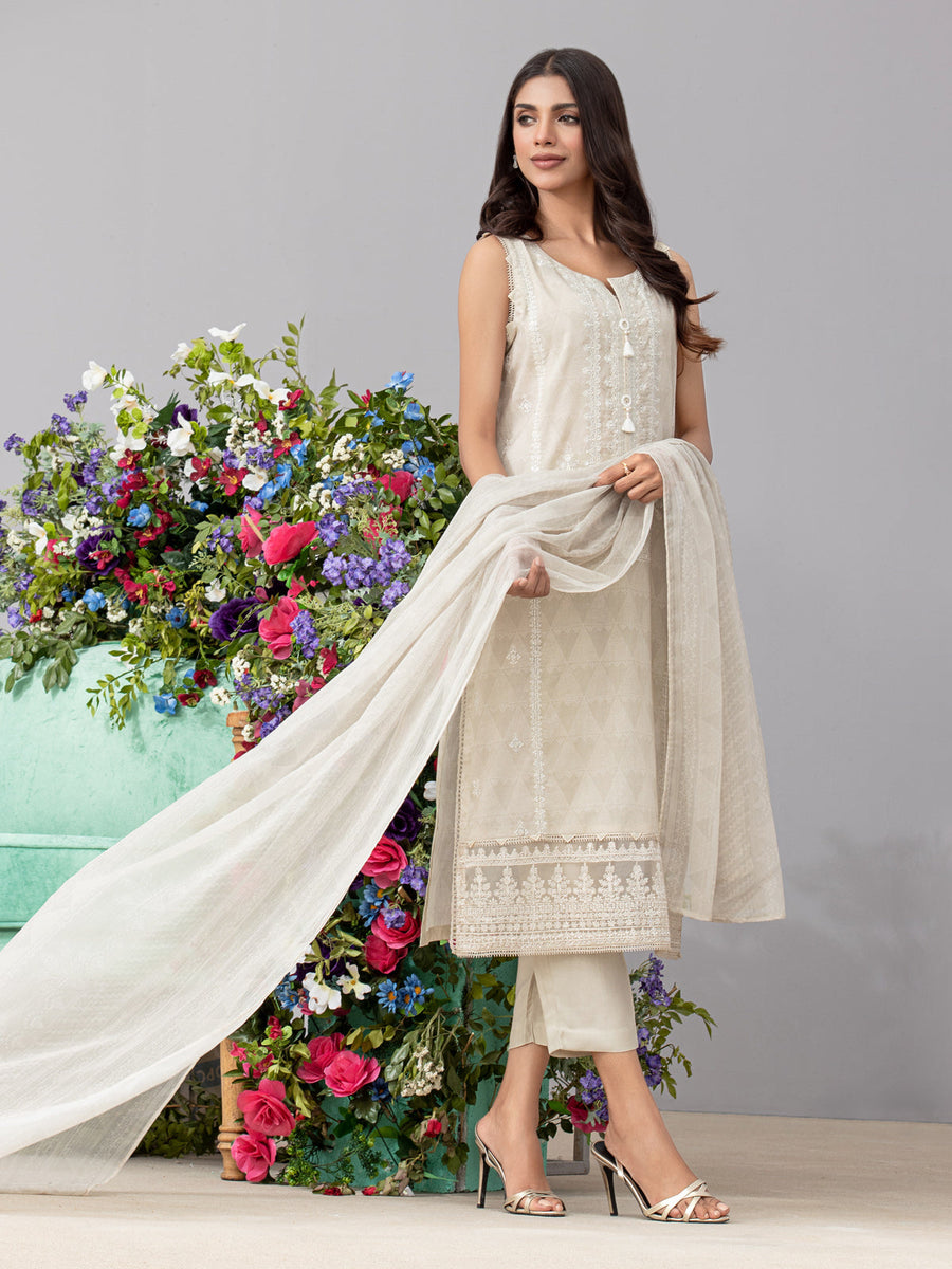 edenrobe Premium Embroidered Lawn Unstitched 3Pc Suit EWU22V1-26500