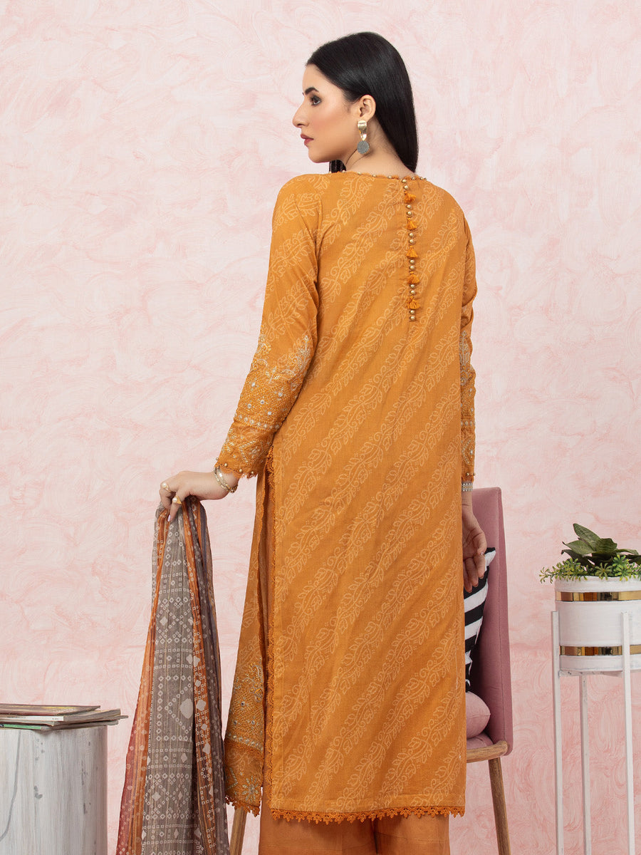 edenrobe Premium Embroidered Lawn Unstitched 3Pc Suit EWU22V1-26542
