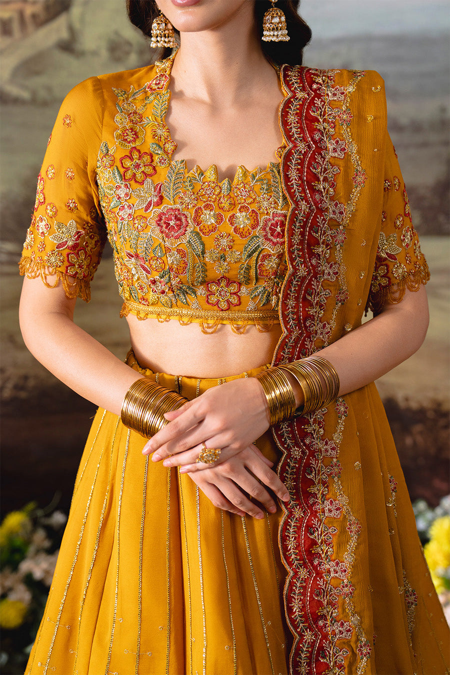 Neeshay Dastaan Embroidered Chiffon Unstitched 3Pc Suit - Zarafshaan