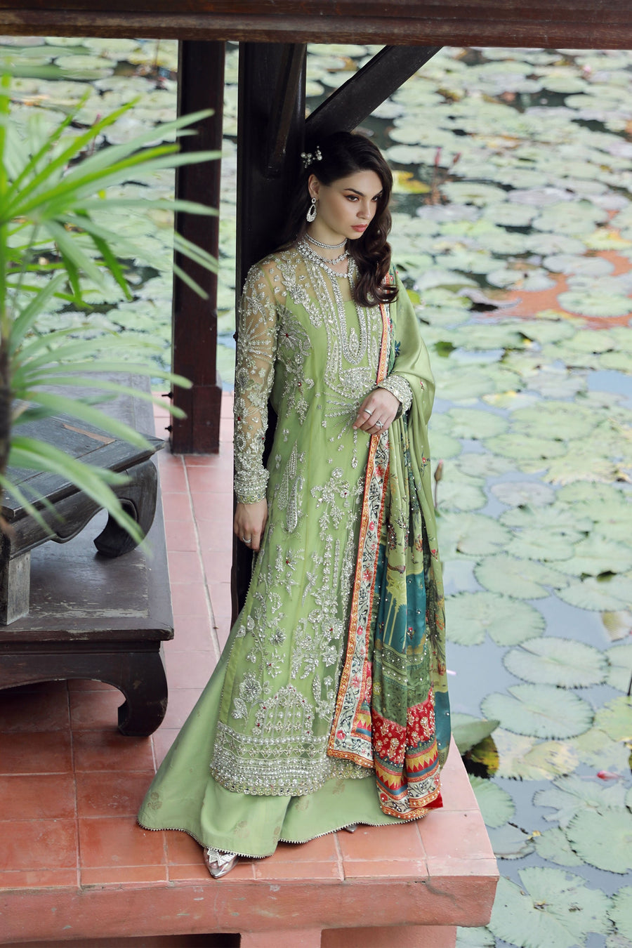 Ermina by Ezra Luxury Hand Embellished Net Unstitched 3Pc Suit D-04 GARDENIA