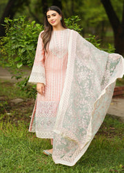 MOK Rang e Noor Embroidered Grip 3Pc Suit - Champa