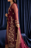 Raya maroon dress Full-length view of with a flowing A-line skirt and floor-length design, ideal for evening events