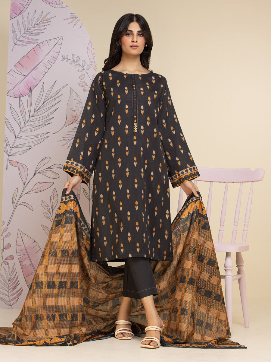 edenrobe Allure Lawn Unstitched Printed 3Pc Suit EWU24A1-26233-3P