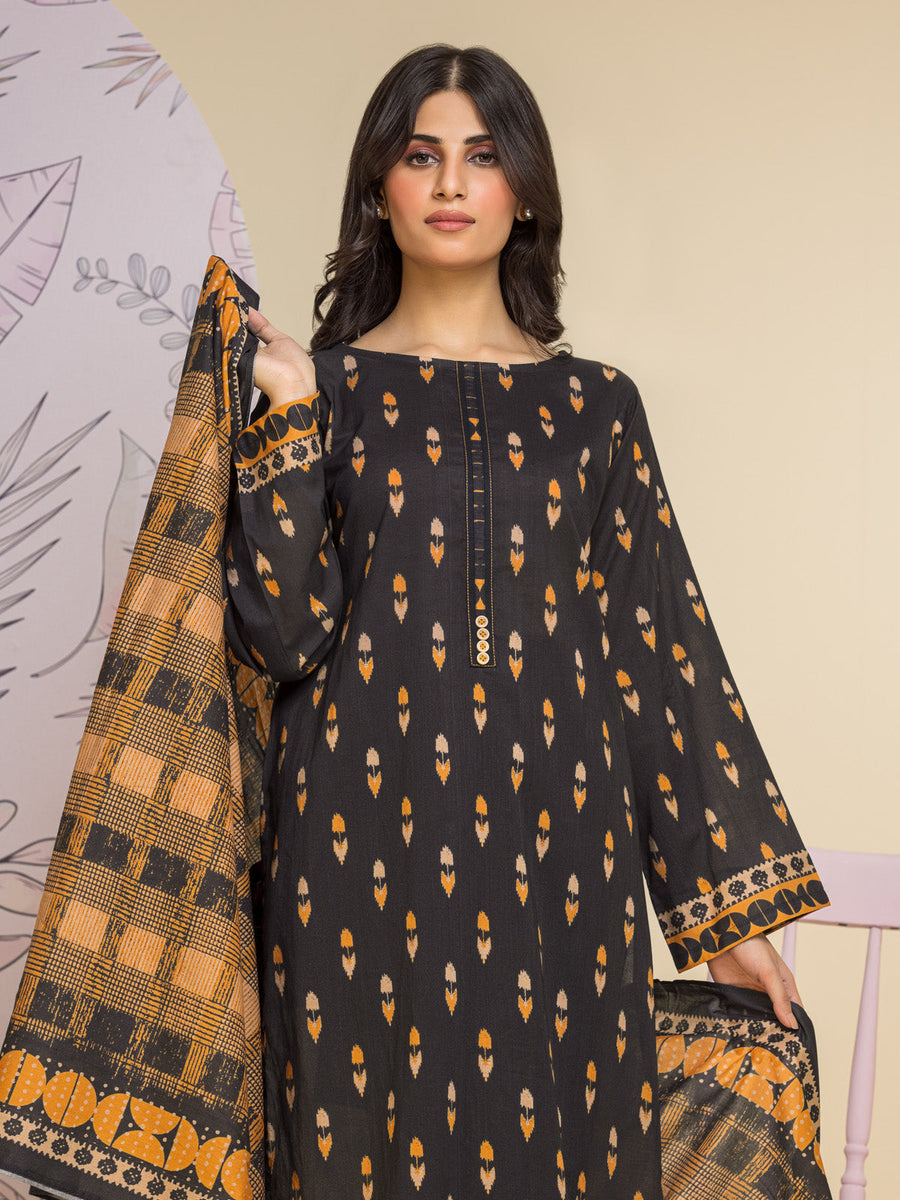 edenrobe Allure Lawn Unstitched Printed 3Pc Suit EWU24A1-26233-3P