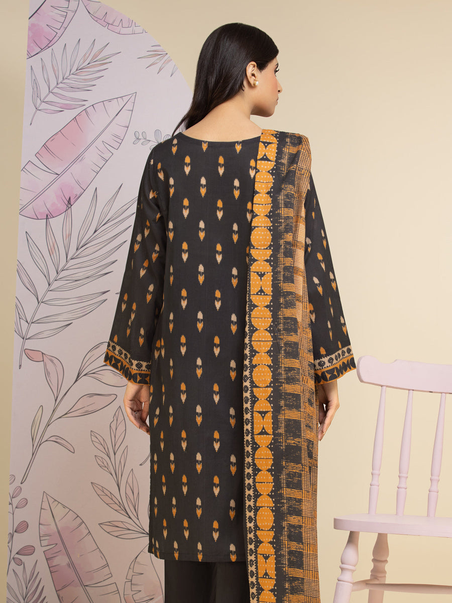 edenrobe Allure Lawn Unstitched Printed 3Pc Suit EWU24A1-26233-3P